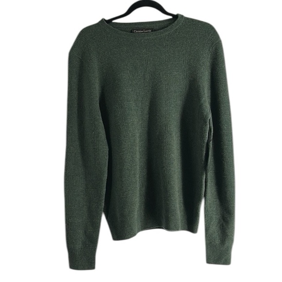 Christian Lacroix Green 2-Ply Cashmere Tight Knit Pullover Sweater